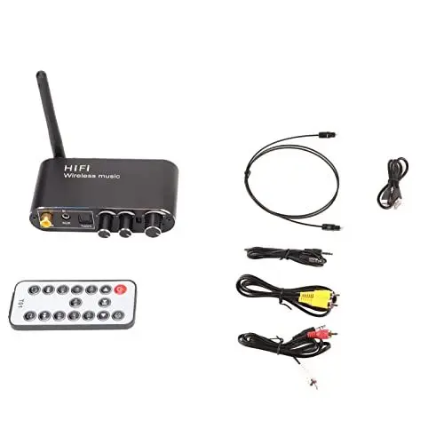 Produktbild: OKJHFD Digital-Analog-Konverter, Bluetooth-Digital-Analog-Konverter 2 Geräte verbinden Bluetooth-DAC-Konverter, unterstützt Lautstärkeregelung, Musikumschaltung, Audio-Adapter