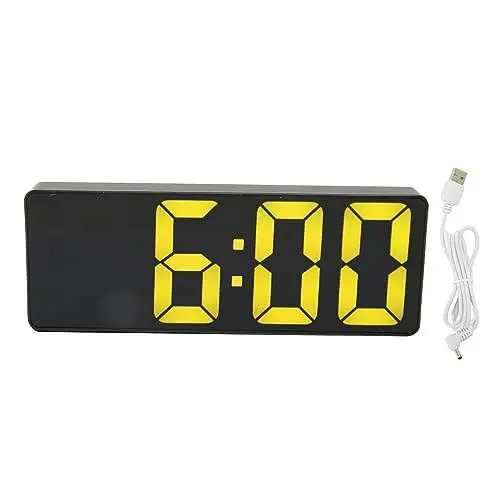 Produktbild: OKJHFD Digitaler Wecker, Schwarz, 12/24 Stunden Temperaturanzeige, USB- oder batteriebetriebene LED-Uhr für Schlafzimmer, Büro, Schlafsaal