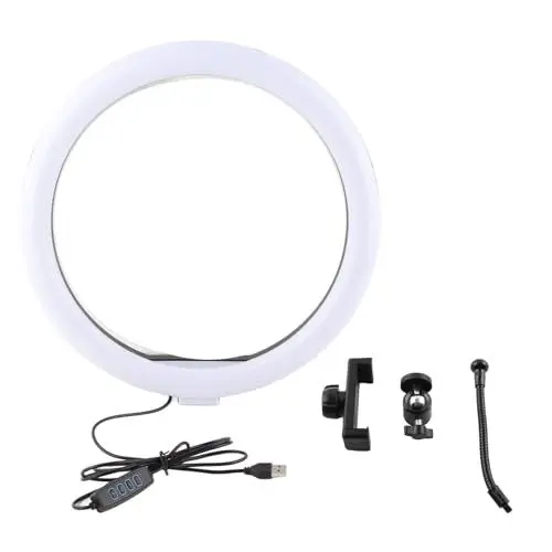 Produktbild: OKJHFD Ringlicht, 13-Zoll-Selfie-Ringlicht mit Telefonhalter, LED-Ringlicht mit USB-Stecker zum Streamen von Make-up-Selfie-Fotografie