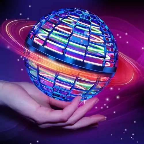 Produktbild: OKKIDY Fliegender Ball, Mini Drohne Für Kinder Flying Ball Spielzeug Jungen, Kinder Spielzeug ab 6 Jahren mit LED Licht, Hand Controlled Hover Ball Geschenke für Jungen Mädchen 6-12 Jahre (Blau)