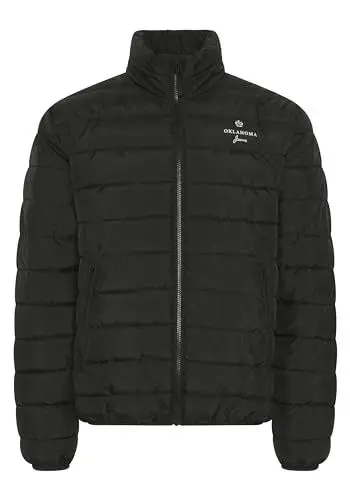 Produktbild: Oklahoma Steppjacke Herren I Klassische Herren Steppjacke mit Logo und Bündchen, erhältlich in Blau & Schwarz I Herbstjacke Herren für Freizeit & Sport –ohne Daunen I Puffer Jacke in S-3XL