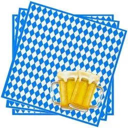 Produktbild: Oktoberfest Servietten, Wentsent 40 Stück Bayrische Servietten, Blau Weiß Servietten Oktoberfest Deko Servietten Tischdeko Party Dekoration für München Bierfest Oktoberfest Party