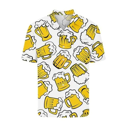 Produktbild: Oktoberfest Tshirt Herren Karo Hemden Herren Zweiteiliges Oktoberfest-Set Für Herren Oktoberfest T-Shirt Damen Trachtenhemd Weiß Herren Trachten T-Shirt Herren Trachten(10Gelb,5XL)