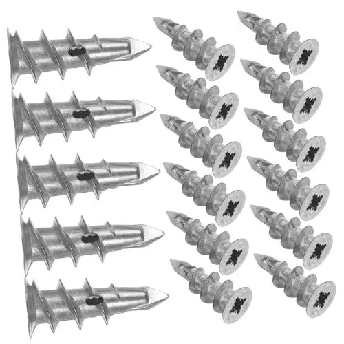 Produktbild: OKUMEYR 100St Dehnschraube Ankerschrauben Trockenbauanker Heavy Duty Wandanker für Möbel bildregal drywall anchor Wandanker keine Schrauben schwere Trockenbauanker Zinklegierung Silver