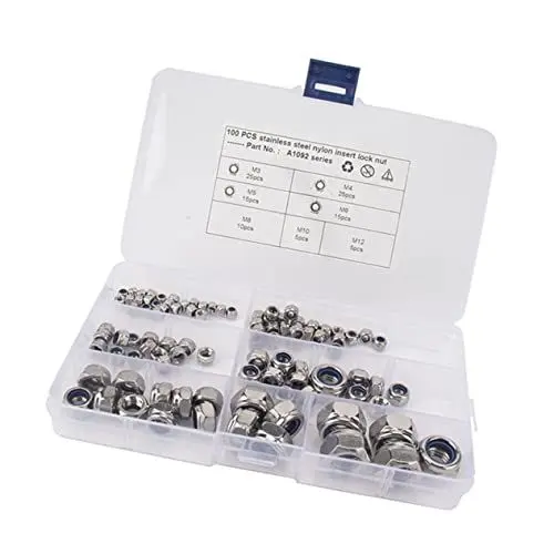 Produktbild: ULTECHNOVO Edelstahlmuttern-set – 100 Stück Muttern Kontermuttern Einsteckmuttern –