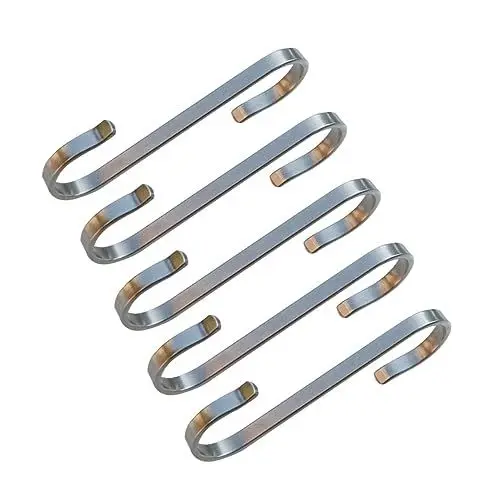 Produktbild: OKUMEYR 10 Flache S-förmige Metallhaken Küche Organisator Löffel Pfannen Topf 19 X 19 Cm Edelstahl