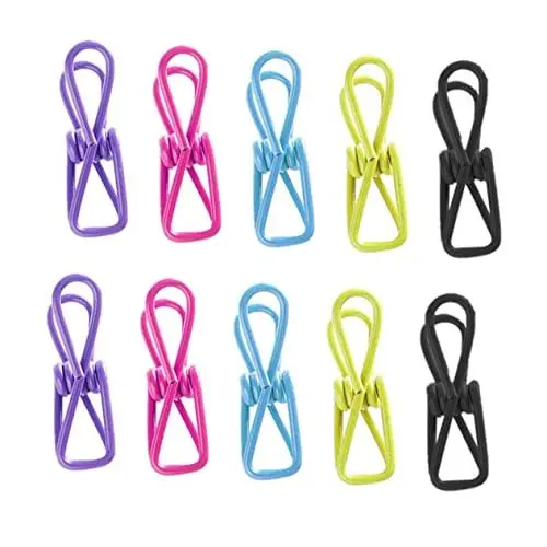 Produktbild: OKUMEYR Kleiderbügel-Clips Zum Trocknen Von Kleidung und Winddichte Wäscheklammern 10er-Set für Zu Hause und Unterwegs