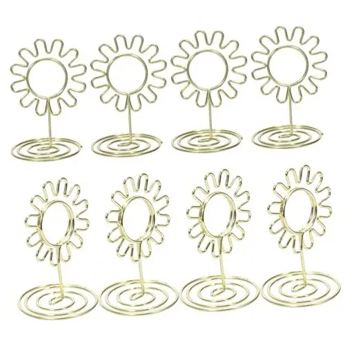Produktbild: OKUMEYR Tischkartenhalter Mit Blumenmuster 10 Stück Fotohalter Für Hochzeit Tischnummernhalter Aus Robustem Material Bildhalter Für Tische