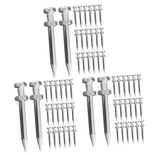Produktbild: OKUMEYR 120 Stk Rasenspitzen Belüfterspikes Für Schuhe Rasenbelüfter-schuhpfähle Rasenbelüfter-schuhe Mit Spikes Austausch Der Spikes Der Belüfterschuhe Schuhe Spikes Männer Metall Silver