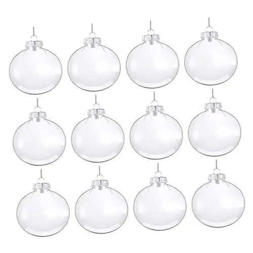 Produktbild: OKUMEYR Weihnachtsdekoration 12 Stück Weihnachts Requisiten Hängende Deko Weihnachtsgetränkekugeln Weihnachtsbaumkugeln Aus Kunststoff Weihnachtskugel-Ornamente