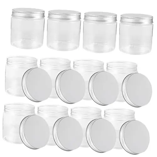 Produktbild: OKUMEYR 200 Ml Mini-glas-set Mit Silbernem Aluminiumdeckel Zur Aufbewahrung in Der Küche Auslaufsicherer Honigtopf Für Zuhause 12 Tassen