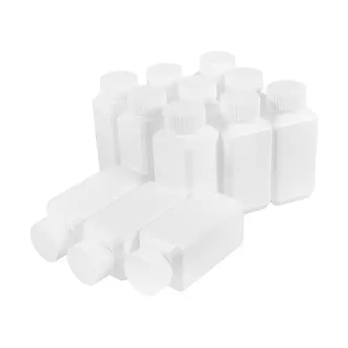 Produktbild: OKUMEYR 12st Versiegelte Flasche Leere Reagenzflasche Flaschen Für Chemische Reagenzien Chemische Flaschen Reagenzflaschen Reagenzbehälter Laborflaschen Probenbehälter Hdpe Weiß