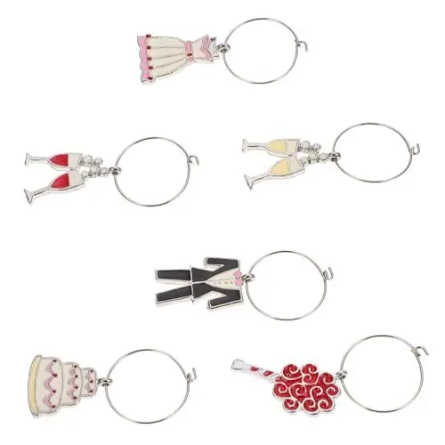 Produktbild: OKUMEYR 3 Sets Luxus Weinglas Rose Wein Charm Für Hochzeitsfeiern 6 Stück * 3