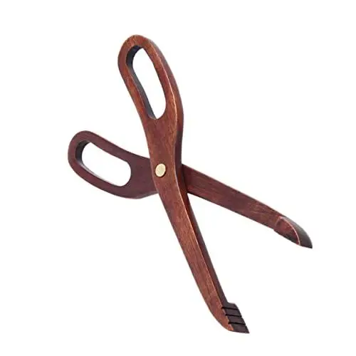 Produktbild: OKUMEYR Stabile Brotzange Aus Holz Servierzange Für Die Küche Servierklammern Grillzange Für Picknick Und Grillen