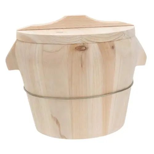 Produktbild: OKUMEYR Dampfgareinsatz Aus Holz Mit Deckel Für Reis Küchenhelfer Praktisch Und Langlebig Mit Beweglichem Boden Für Einfache Reinigung