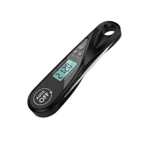 Produktbild: OKUMEYR 1Stk Grillthermometer Frittieren Fleischthermometer Ofen Lebensmittelgrill küche gadget kitchen gadgets digitales Thermometer Kochthermometersonde Rostfreier Stahl Black