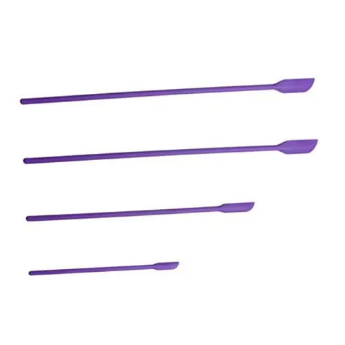 Produktbild: OKUMEYR 4er-set Silikonspatel Küchenspatel-set Mini-make-up-spatel Griff Glasschaber Für Erdnussbutter Kosmetik