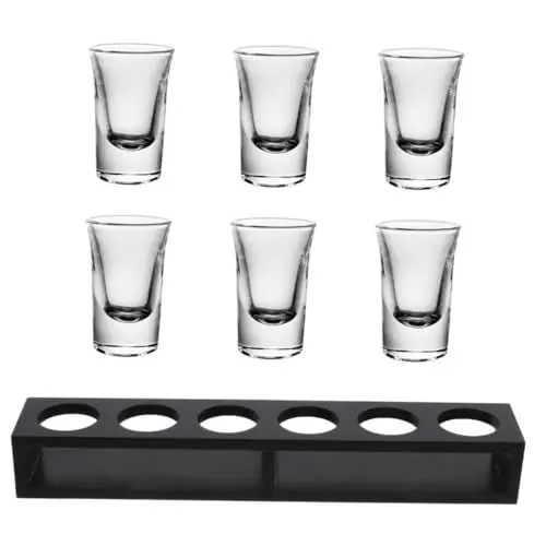Produktbild: OKUMEYR 6 Glas Set Rack Mini Glas Tassen Bar Schnaps Geister Organizer