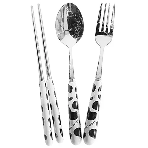 Produktbild: OKUMEYR Spülmaschinenfestes 3-teiliges Wiederverwendbares Camping-besteck-set Koffer Löffel Für Die Lunchbox Reise-besteck-set Für Das Outdoor-zuhause-restaurant