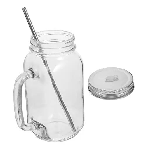 Produktbild: OKUMEYR Großer Trinkbecher Mit Strohhalm Auslaufsicherer Transparenter Becher Für Milchtee Saft Und Getränke Wiederverwendbar Leicht Zu Reinigen Für Büro Und Freizeit