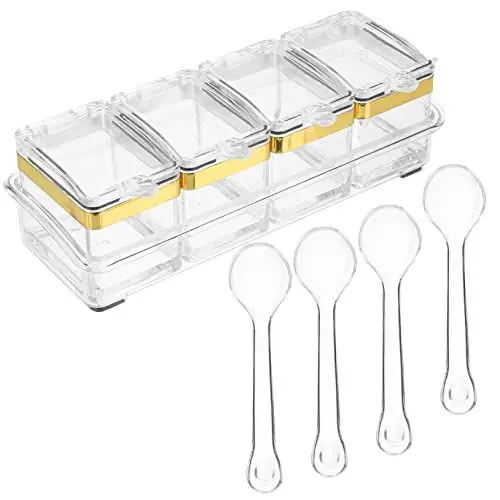 Produktbild: OKUMEYR Acryl Gewürz Box Abdeckung Würze Container Küche Utensil Multi-verwenden Gewürz Lagerung