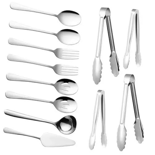 Produktbild: OKUMEYR Elegante Servierutensilien Aus Edelstahl Löffel Schöpfkelle Vielseitig Einsetzbar Für Suppe Salat Dessert Für Buffet