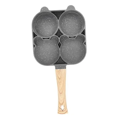 Produktbild: OKUMEYR Mini-pfannkuchenpfanne Antihaftbeschichtet 4-loch-bratpfanne Aluminiummaterial Leicht Zu Reinigen Zum Kochen Des Frühstücks