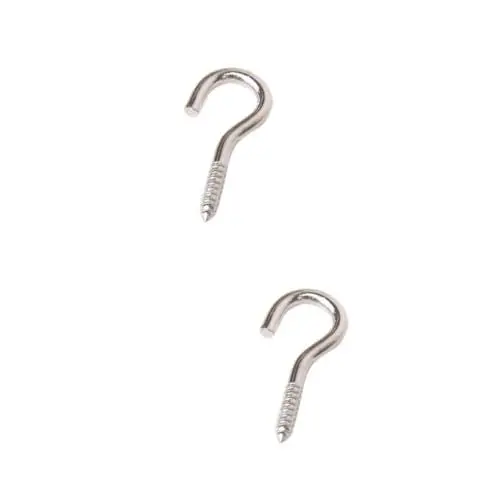 Produktbild: OKUMEYR 200 Stk Schraubhaken aus Metall Ösenhaken, Frage Haken Schraubhaken zum Aufhängen Haken für Außenleuchten hooks hackenleiste vernickelte Schraubhaken Ösenhaken schrauben