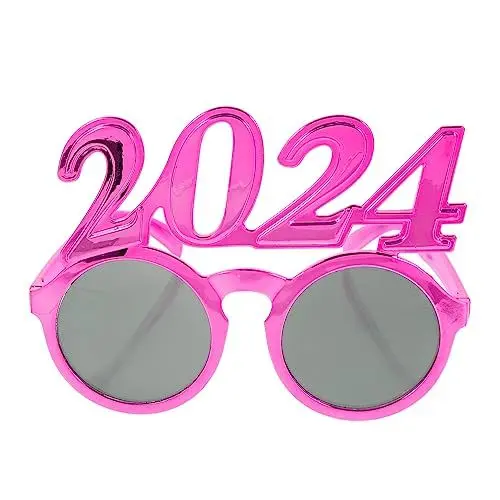 Produktbild: OKUMEYR 2024 Brille Partyzubehör 2024 Silvesterparty-Dekoration Cosplay-Brille Party-Brillengestell Fotoornamente Jahr kinderferngläser leuchtbrillen Brillen 2024 kreative Brillen Stk Rosy