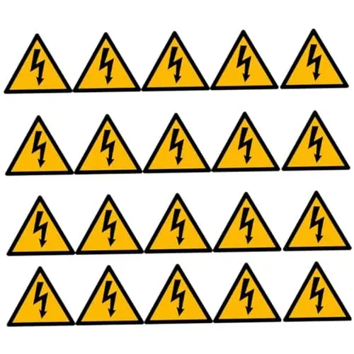 Produktbild: OKUMEYR 20 Blätter Etikettenaufkleber für Elektroschocks dreieckiger Aufkleber für elektrische Gefahren -Schild-Aufkleber Hochspannungs-Warnschilder Papier