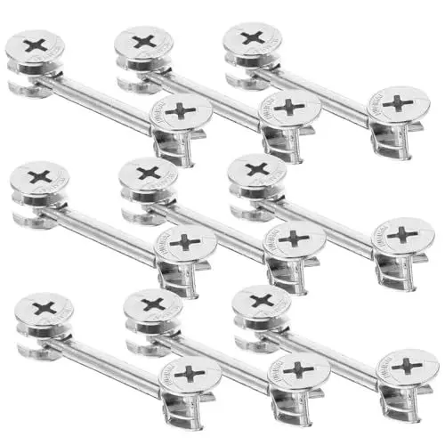 Produktbild: OKUMEYR Handwerkskunst 20er Set 3-in-1 Nockenschlossbeschläge für Möbel Stabile und praktische Verbindungsteile