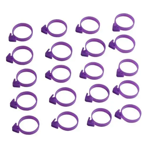 Produktbild: OKUMEYR 20st Silikonband Deko-taschenbinder Backen Tasche Krawatten Backbeutelklammern Clips Für Spritzbeutel Spritzbeutel-Clips Krawattenklammern Für Zuckergussbeutel Dichtungen Violett