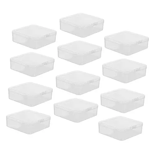 Produktbild: OKUMEYR 20st Transparente Aufbewahrungsbox Durchsichtige Vorratsbehälter Mit Deckel Kleine Vorratsbehälter Aus Kunststoff Mit Deckel Spieldeck Pp Ohrringe Aufbewahrungstasche Muschelschale
