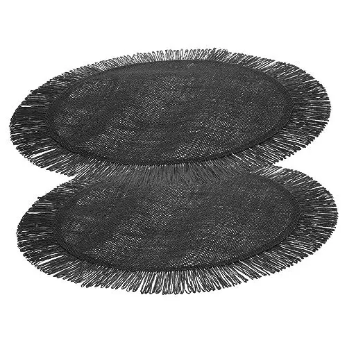 Produktbild: OKUMEYR 2pcs Rattan Runde Tischsets Set Hitzebeständig Und Sicher Für Den Einsatz Gewebte Tischsets Dekorative