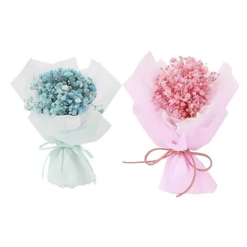 Produktbild: OKUMEYR 2St getrockneter Blumenstrauß Trockenblumenstrauß getrocknetes Schleierkraut-Bouquet Wedding Decoration Home Decoration Dry Flowers konservierter Blumenstrauß Gypsophila-Strauß