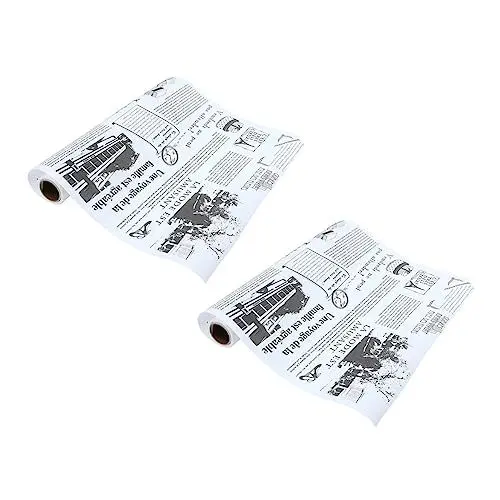Produktbild: OKUMEYR 2 Rollen Lebensmittelechtes Silikonpapier Lebensmittelverpackungspapier Backbleche Für Den Ofen Snack Mattenpapier Backpapier Pad Ölabsorbierendes Papier Weißer Roher
