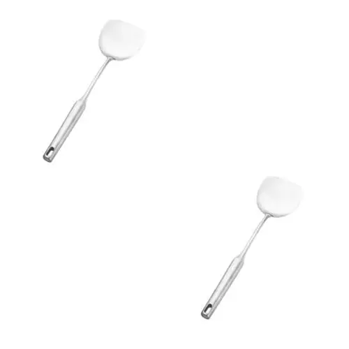 Produktbild: OKUMEYR 2 Stücke 304 Griff Wok Spatel 304 Edelstahl Hitzebeständig Kochen Spatel Runde Rohr Isolierung