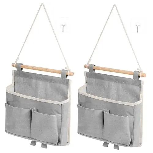 Produktbild: OKUMEYR 2er-Pack Hängende Organizer-Taschen Aufbewahrungstasche Vielseitig Verwendbar Robuster Stoff