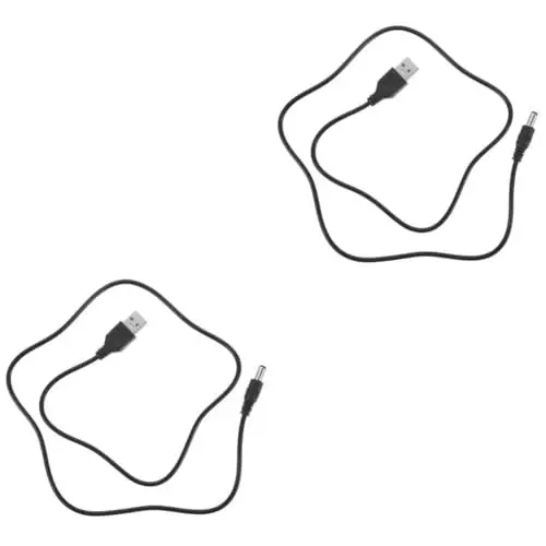 Produktbild: OKUMEYR 2 Stücke Usb Zu Konverter Kabel 5v 1a Jack Ersatz Kabel Mülleimer Usb Ladegerät