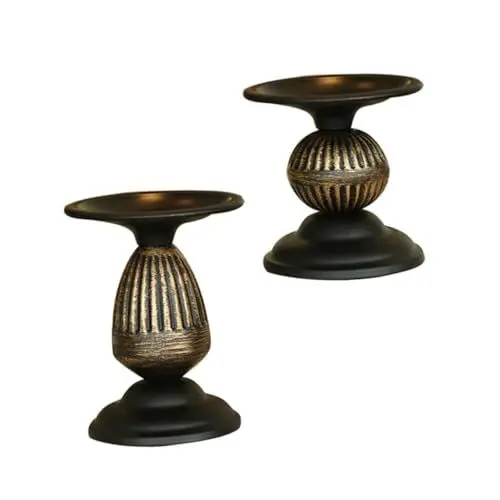 Produktbild: OKUMEYR Eleganter Kerzenständer Aus Schmiedeeisen Kerzenständer Aus Metall Teelichthalter Schreibtisch-Ornament Für Hochzeit Und Dekoration
