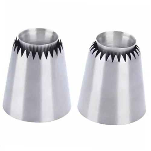 Produktbild: OKUMEYR 2 Stücke Edelstahl Kuchen Dekorieren Tipps Set Icing Piping Düsen Für Cupcake Backen Werkzeuge