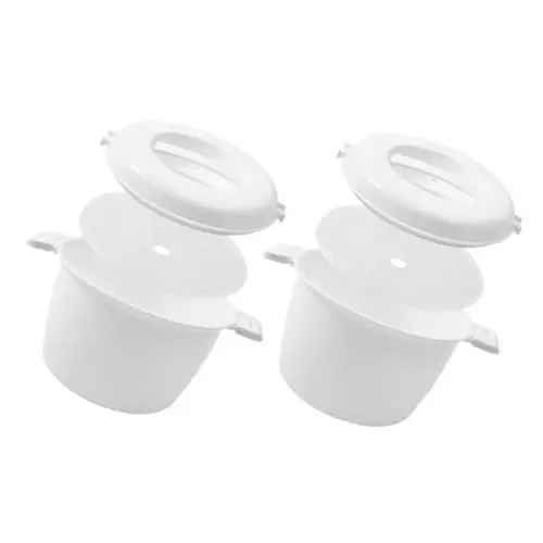 Produktbild: OKUMEYR Mikrowellen-reiskocher-dampfgarer-set 2er-pack Mini-reiskocher-deckel Für Suppe Haferflocken Brei Lunchbox Tragbar Einfach Zu Verwenden