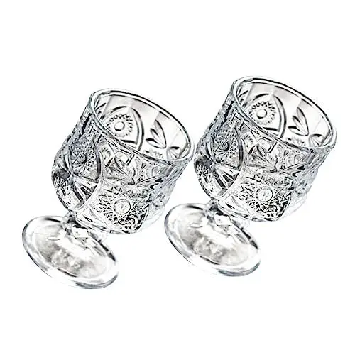 Produktbild: OKUMEYR 2st Weinglas Japanische Sake-becher Zarte Antike Tasse Klare Trinkbecher Weinbecher Tischdekorationen Getränkestielbecher Whisky-gläser Stielweingläser Klare Tassen Transparent
