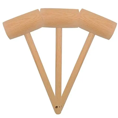 Produktbild: OKUMEYR 3St Fleisch Hammer aus Holz Krabbenhammer Kantine Fleischhammer Küchenhammer küchenmaschiene kochgeschirr Fleischhammer für den Haushalt Klopfhammer für Schweinefleisch hölzern