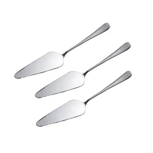 Produktbild: OKUMEYR 3-teilige Edelstahl-pizzaschaufel Praktischer Kuchenspatel Multifunktionaler Kuchenschneider Küche Zu Hause