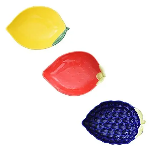Produktbild: OKUMEYR 3st Keramikschale Serviertablett Für Trockenfrüchte Kreative Teller Essenstabletts Obstteller Snack-aufbewahrungsschalen Dessert-tablett Nussplatte Servierplatten Für Speisen