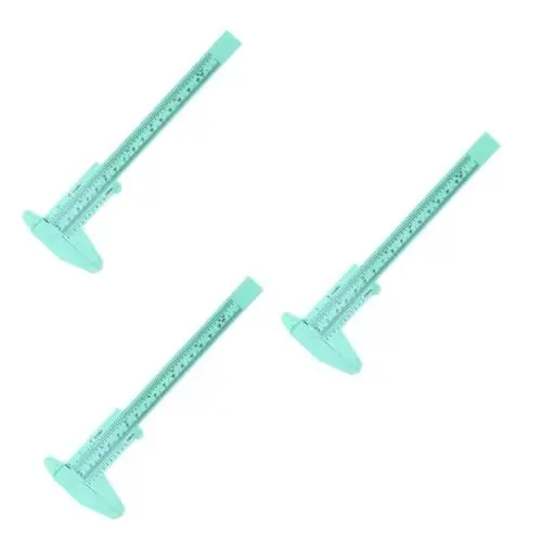 Produktbild: OKUMEYR 3 Stücke 150mm Mini Messschieber Werkzeug Metrische Robust Kunststoff Schiebe Lineal Universelle Anwendung