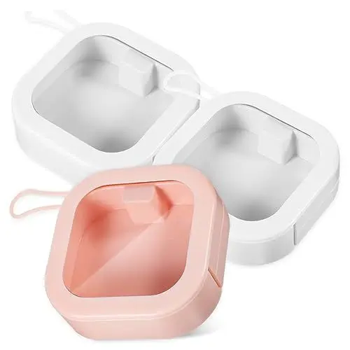 Produktbild: OKUMEYR 3st Retainerbox Push-box (2 Weiß + 1 Rosa) 3 Stück Retainer-container-fall Prothesenkoffer Aufbewahrungsbehälter Prothesenhalter Abs