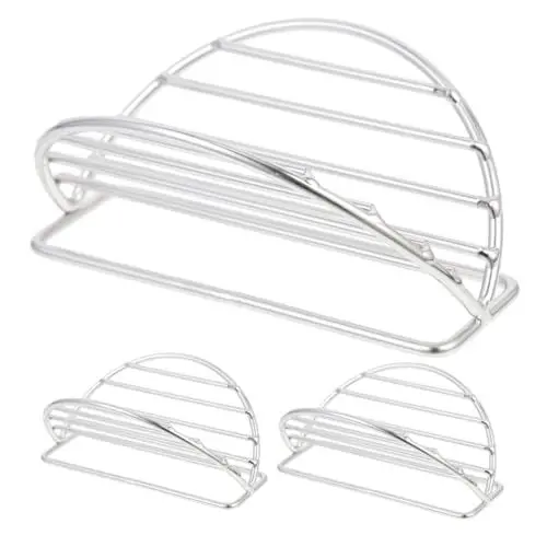 Produktbild: OKUMEYR Taco-rack-ständer 3 Aus Edelstahl Kompaktes Design für Einfache Lagerung Geeignet für Familienfeiern und Partys