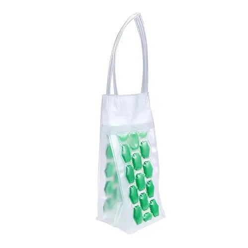 Produktbild: OKUMEYR 4 Stück Gelbeutel für Weinkühler Flasche Eisbeutel Weinkühler Eisträger bierflaschenkühler bierflaschen kühler Weinschrank Gefrierbeutel für Weinflaschen Wein Kühltasche